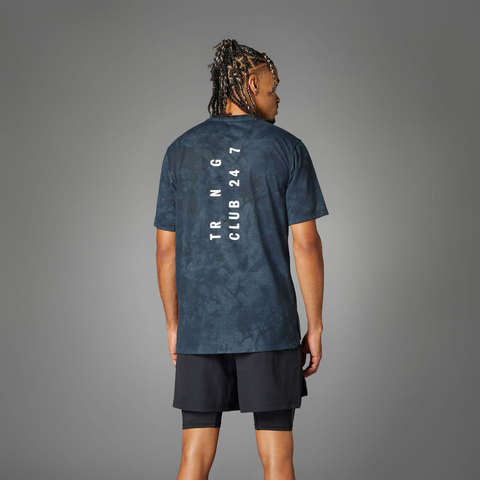 adidas阿迪达斯2025男子POWER AOP TEE针织无领短TJP3340