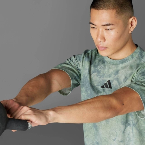 adidas阿迪达斯2025男子POWER AOP TEE针织无领短TJP3343