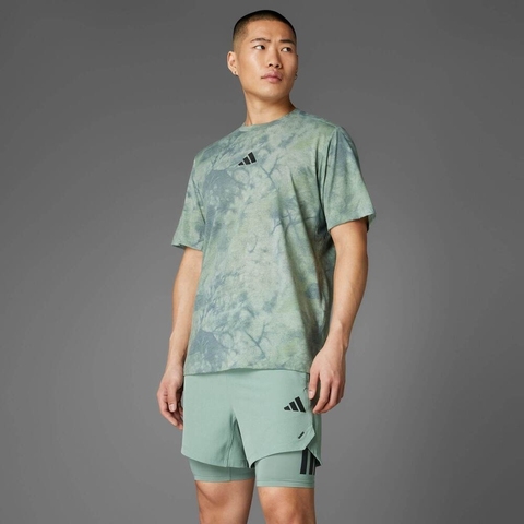 adidas阿迪达斯2025男子POWER AOP TEE针织无领短TJP3343