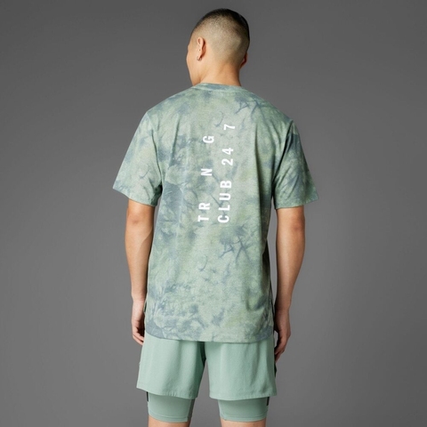 adidas阿迪达斯2025男子POWER AOP TEE针织无领短TJP3343