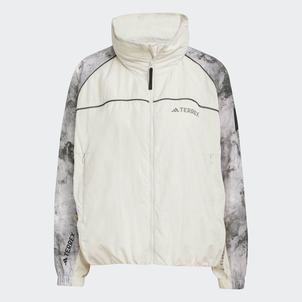 adidas阿迪达斯2025女子NG W W.R AOP JK梭织连帽外套JD5836