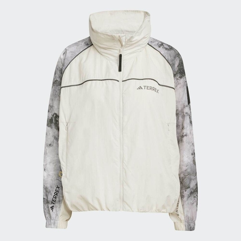 adidas阿迪达斯2025女子NG W W.R AOP JK梭织连帽外套JD5836