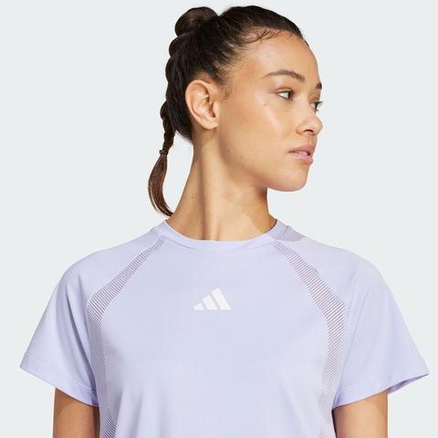 adidas阿迪达斯2025女子ALL GYM T-SHIRT针织无领短TJE6201