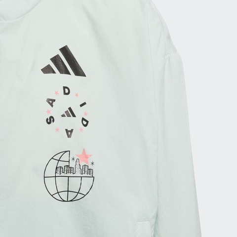 adidas阿迪达斯2025女小童LG LW WV JKT梭织连帽外套JL7573