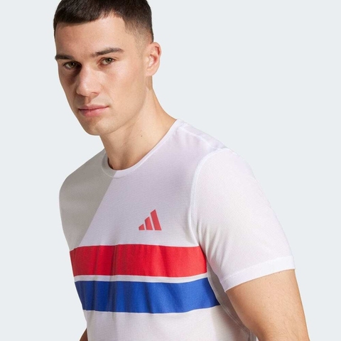 adidas阿迪达斯2025男子ADIZERO R TEE M梭织无领短TJD7315