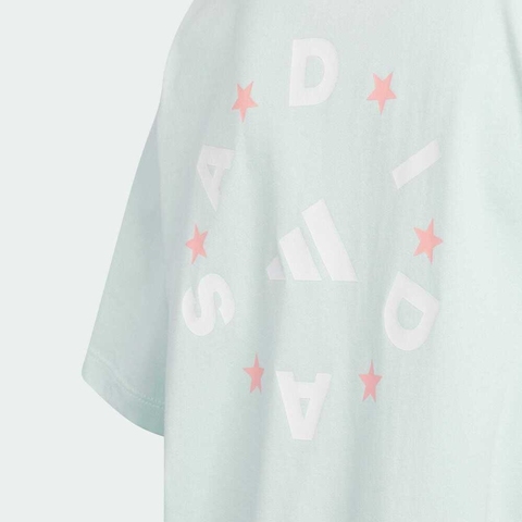 adidas kids阿迪达斯小童2025女大童JG CO SEE TEE针织无领短TJL7543