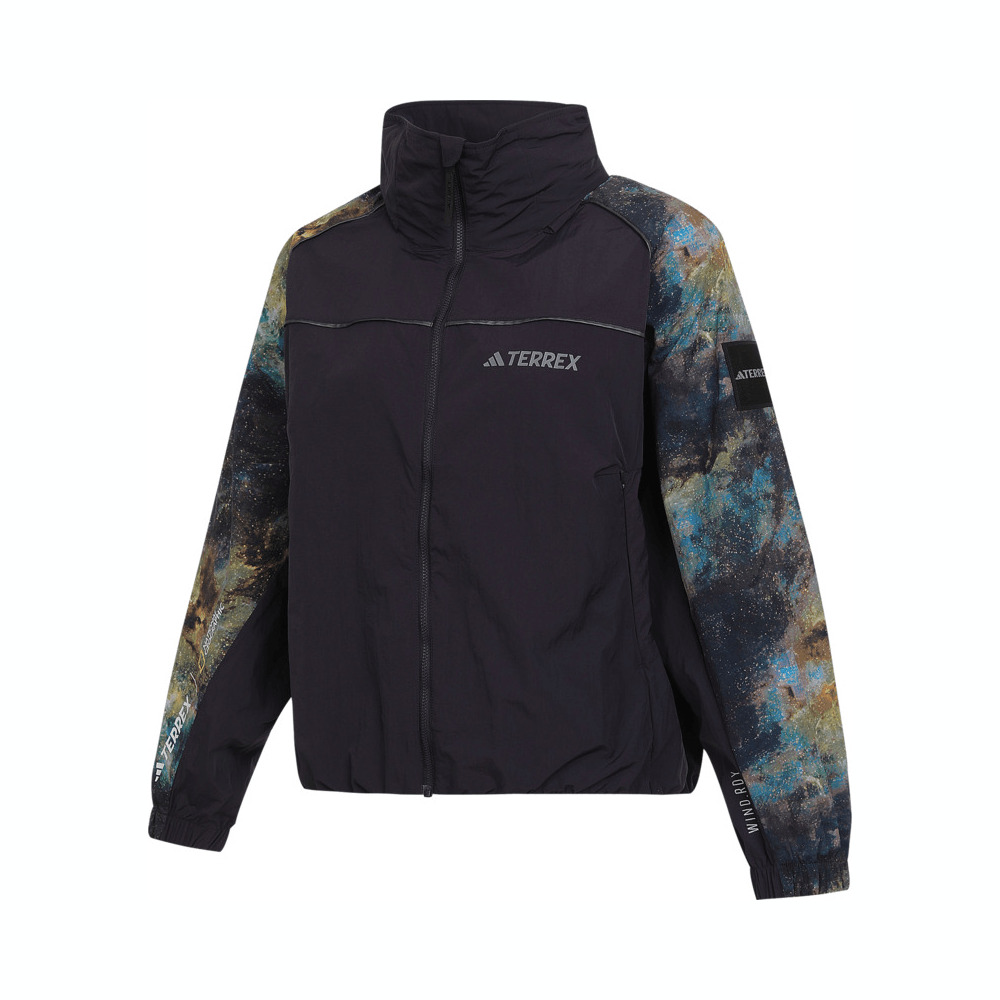 adidas阿迪达斯2025女子NG W W.R AOP JK梭织连帽外套JD5837