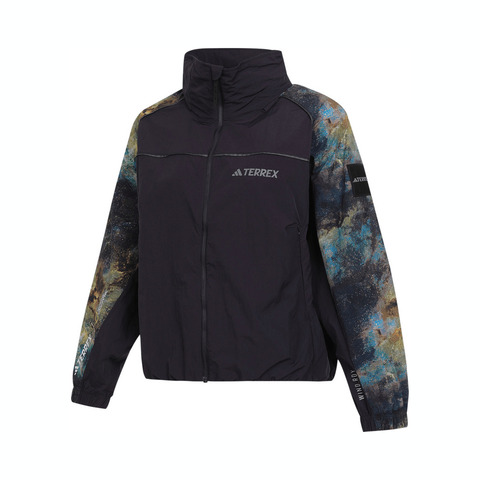 adidas阿迪达斯2025女子NG W W.R AOP JK梭织连帽外套JD5837