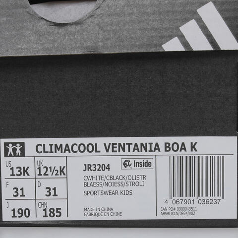 adidas阿迪达斯2025男小童CLIMACOOL VENTANIA BOA K跑步常规JR3204