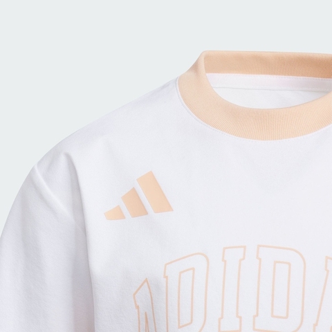 adidas阿迪达斯2025女小童LK SS TEE针织无领短TKC1544