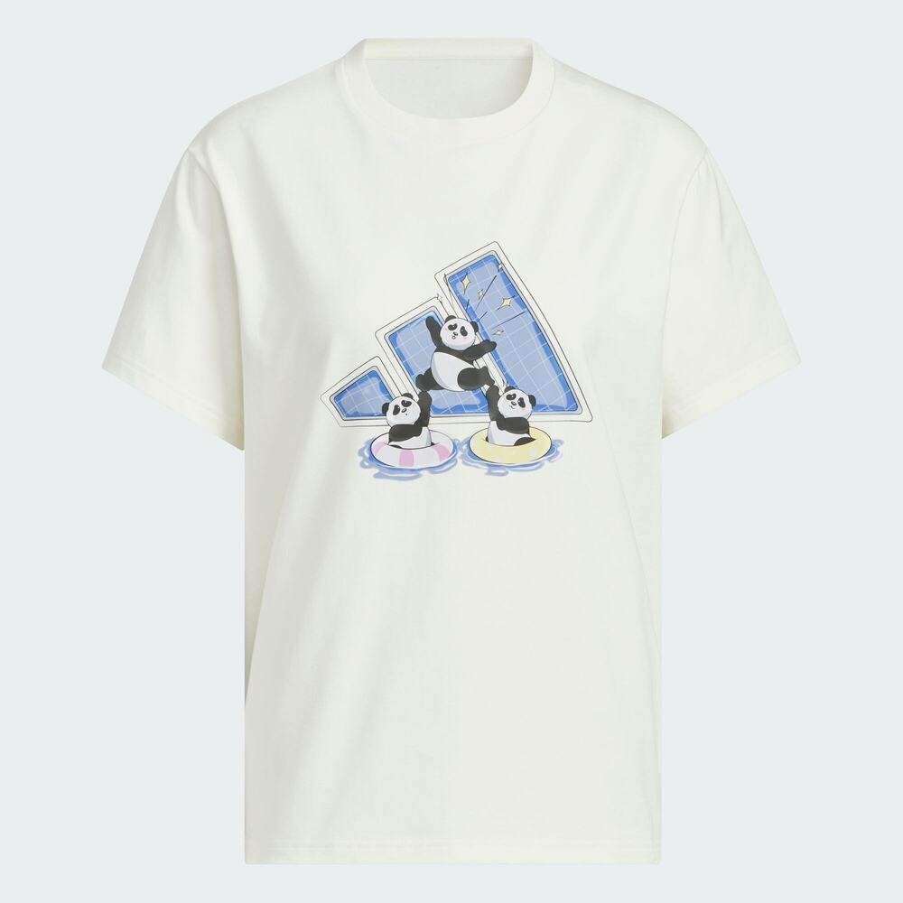 adidas阿迪达斯2025女子W LOGO TEE针织无领短TKC0970