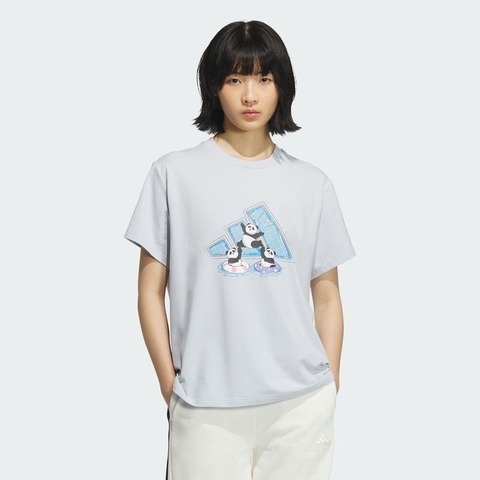 adidas阿迪达斯2025女子W LOGO TEE针织无领短TKC0971