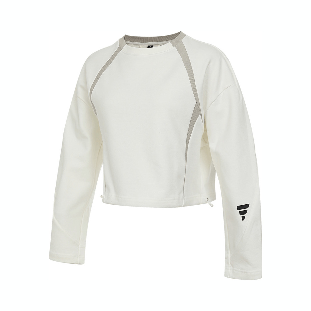 adidas阿迪达斯2025女子FUSTL W CREW针织无帽卫衣JM4274