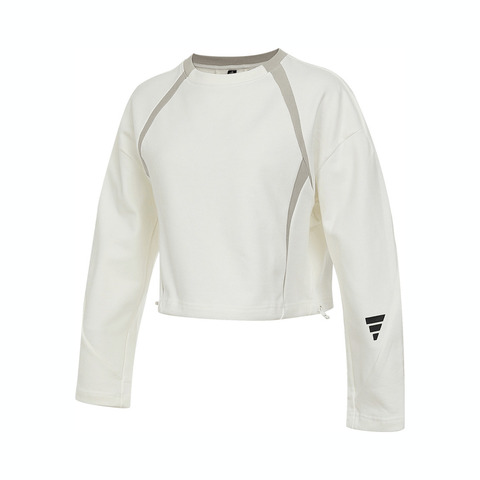 adidas阿迪达斯2025女子FUSTL W CREW针织无帽卫衣JM4274