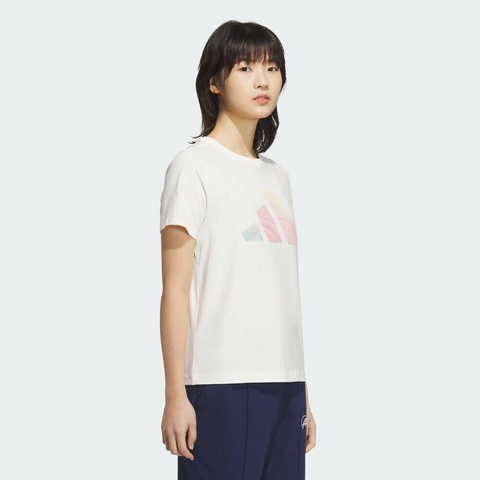 adidas阿迪达斯2025女子LOGO SS TEE针织无领短TJL6284