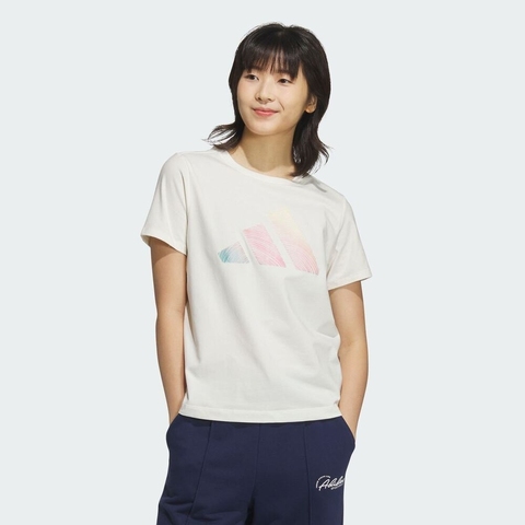 adidas阿迪达斯2025女子LOGO SS TEE针织无领短TJL6284