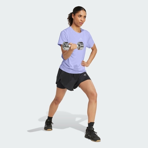 adidas阿迪达斯2025女子D4T INT T-SHIRT针织无领短TJZ6280