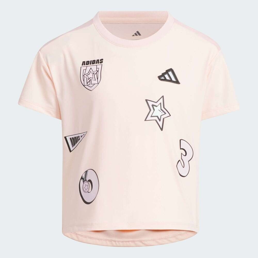 adidas阿迪达斯2025女小童LG SS TEE针织无领短TJM3437