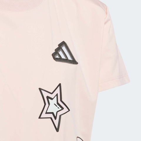 adidas阿迪达斯2025女小童LG SS TEE针织无领短TJM3437