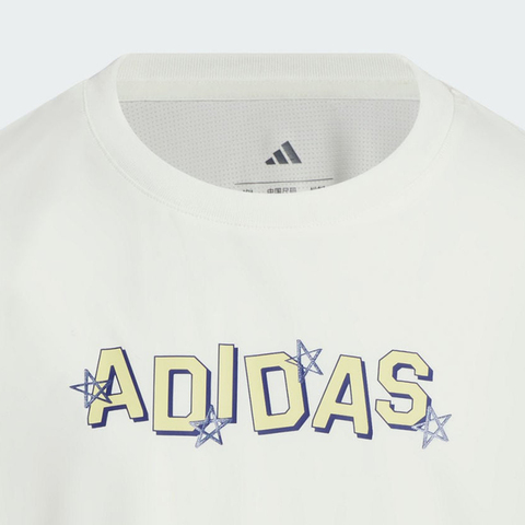 adidas阿迪达斯2025女大童JG SS TEE针织无领短TJM3451