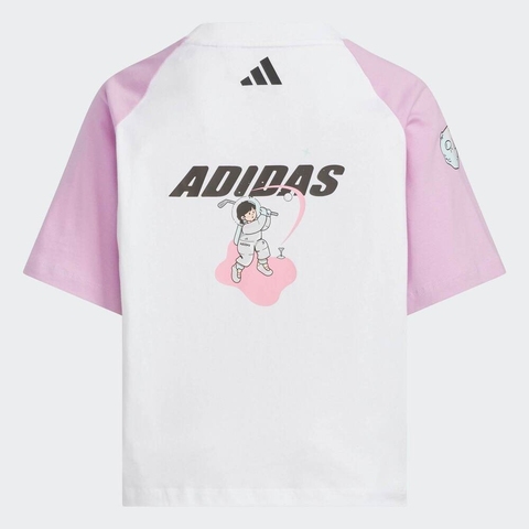adidas阿迪达斯2025女大童JG SS TEE针织无领短TJM7988