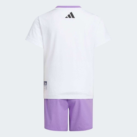 adidas阿迪达斯2025女小童LG TEE SET短袖套服JM7977