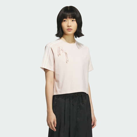 adidas Originals阿迪三叶草2025女子NEW CN TEE SS针织无领短TKB6399