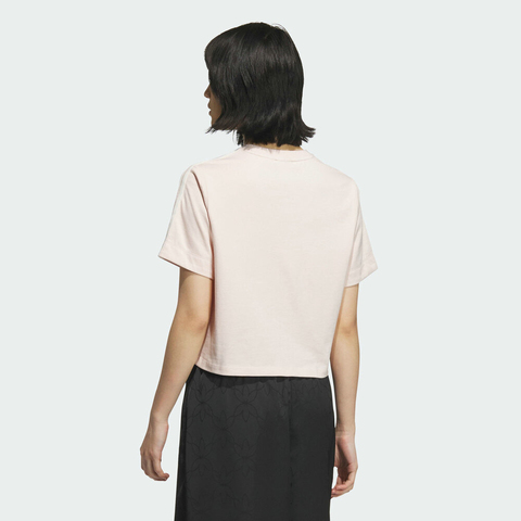 adidas Originals阿迪三叶草2025女子NEW CN TEE SS针织无领短TKB6399
