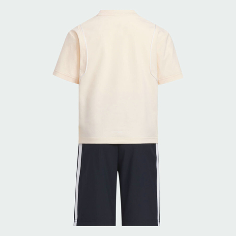 adidas阿迪达斯2025女小童LK SS TEE SET短袖套服KC1539