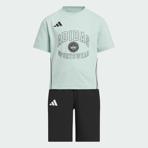 adidas阿迪达斯2025男小童LK SS TEE SET短袖套服KC1538