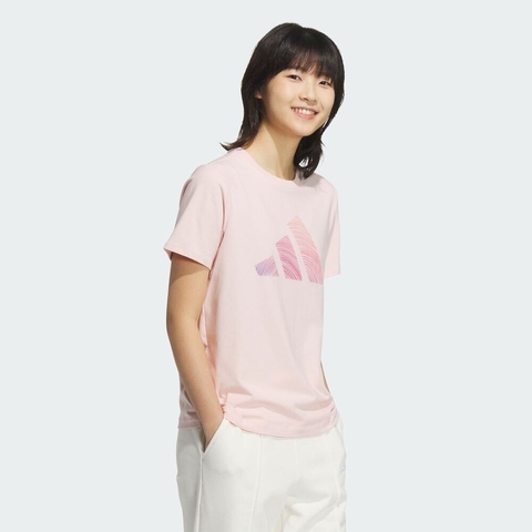 adidas阿迪达斯2025女子LOGO SS TEE针织无领短TJZ1577