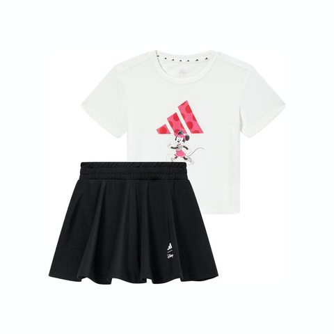 adidas阿迪达斯2025女小童LG DY MI T SET短袖套服JF3622