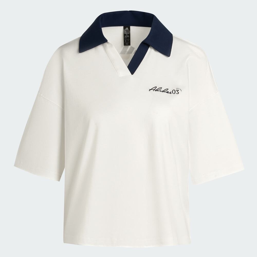 adidas阿迪达斯2025女子VER SS POLO针织有领短TJM8789