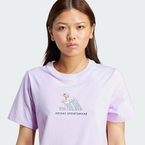 adidas阿迪达斯2025女子W C DDL SURF T针织无领短TJX5328