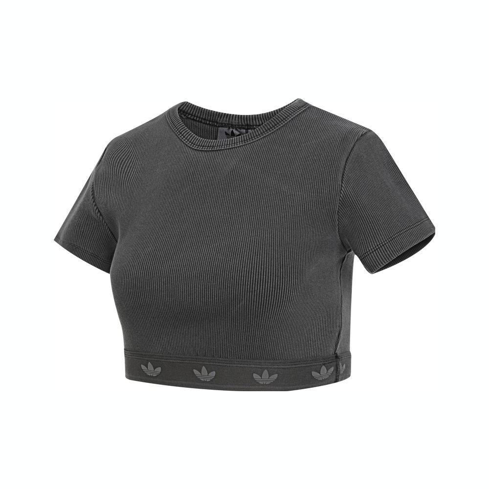 adidas阿迪达斯2025女子RIB SS TOP针织无领短TJD0041