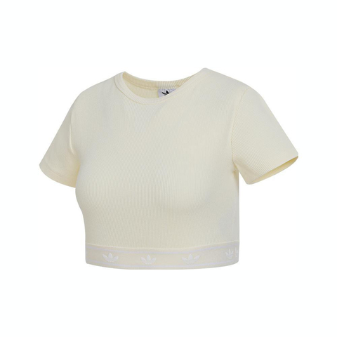 adidas阿迪达斯2025女子RIB SS TOP针织无领短TJD0040