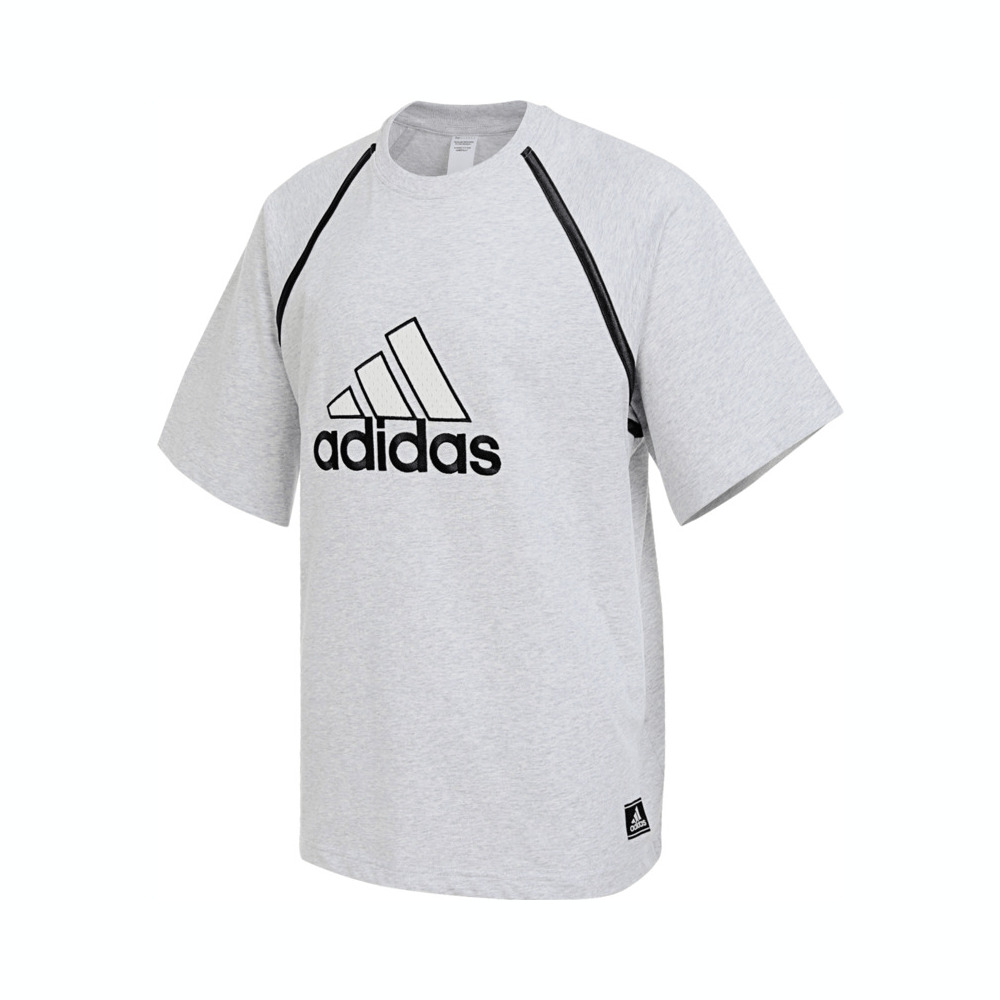 adidas阿迪达斯2025男子BADGE TEE Q2针织无领短TIM7839