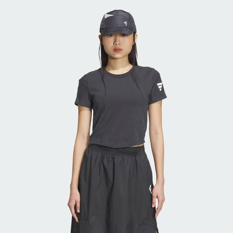 adidas阿迪达斯2025女子FUSTL W SS T针织无领短TJW1883