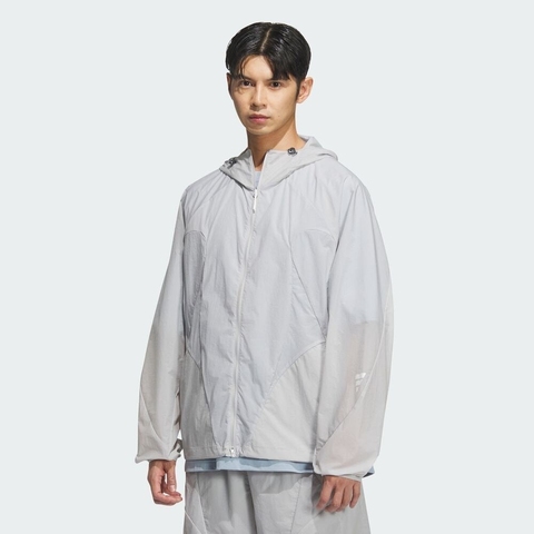 adidas阿迪达斯2025男子FUSTL WV JKT2梭织连帽外套JZ8715