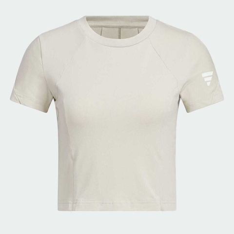 adidas阿迪达斯2025女子FUSTL W SS T针织无领短TJW1884