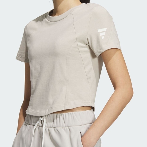 adidas阿迪达斯2025女子FUSTL W SS T针织无领短TJW1884