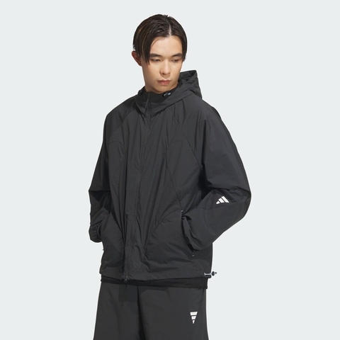 adidas阿迪达斯2025男子FUSTL WV JKT2梭织连帽外套JZ8713