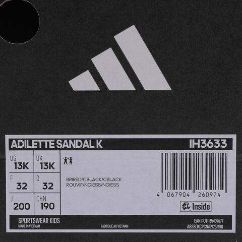 adidas阿迪达斯2025男小童ADILETTE SANDAL K游泳童装IH3633