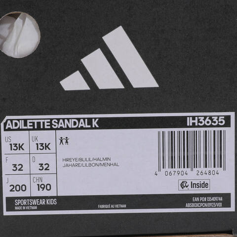 adidas阿迪达斯2025男小童ADILETTE SANDAL K游泳童装IH3635