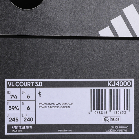 adidas阿迪达斯2025女子VL COURT 3.0SPW FTW-网球KJ4000