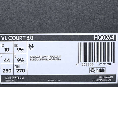 adidas阿迪达斯2025中性VL COURT 3.0SPW FTW-网球HQ0264