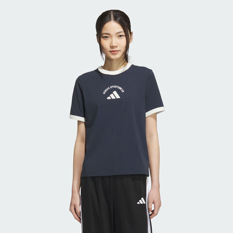 adidas阿迪达斯2025女子MS SS TEE针织无领短TKC0059