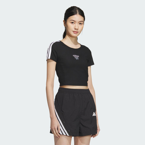 adidas阿迪达斯2025女子DANCE TEE4针织无领短TKE5791
