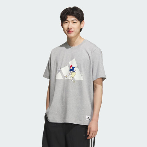 adidas阿迪达斯2025男子GFX SPORTS TEE针织无领短TKC2865