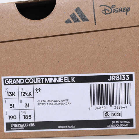 adidas阿迪达斯2025女小童GRAND COURT MINNIE EL K女训童装JR8133